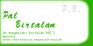 pal birtalan business card